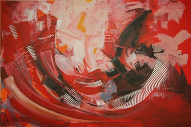 Rina Rinella Red Abstract Art 1