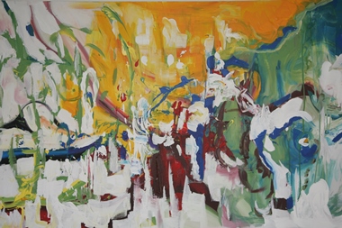 Rina Rinella Yellow Abstract Art 1