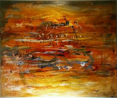 Rina Rinella Yellow Abstract Art 2